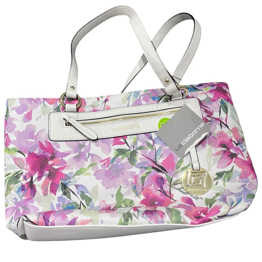 Liz Claiborne Pink and Purple Floral Shoulder bag
